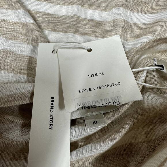 Vince NWT Stripe Bracelet Sleeve Crewneck Long Sleeve T-Shirt Size XL Soft Cozy - Picture 8 of 12